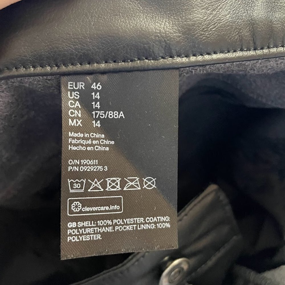 NWT H&M Pant Trouser Faux Leather Black Straight Leg Wide Winter Sweater Knit 14 - Picture 11 of 13